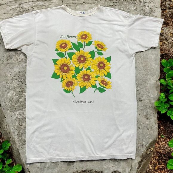 Tops - Lexington Vintage 90s Sunflower Hilton Head White T-Shirt Women's One Size